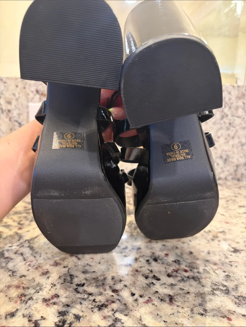 🦇 Soda Black Patent Multi-Strap Platform Sandals 🖤 love love love